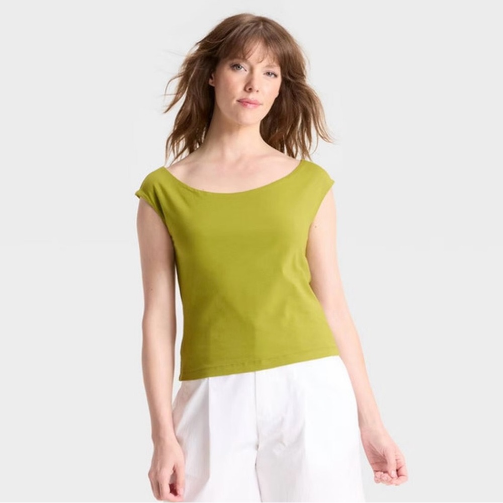 a new day Olive Green Cap Sleeve Tank Top